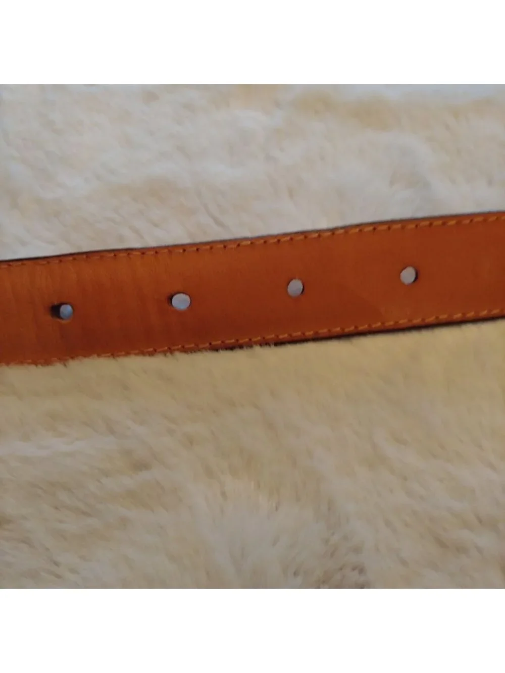 Coach Brown Leather Belt Brass Buckle Classic Preppy Quiet Luxury Designer 34